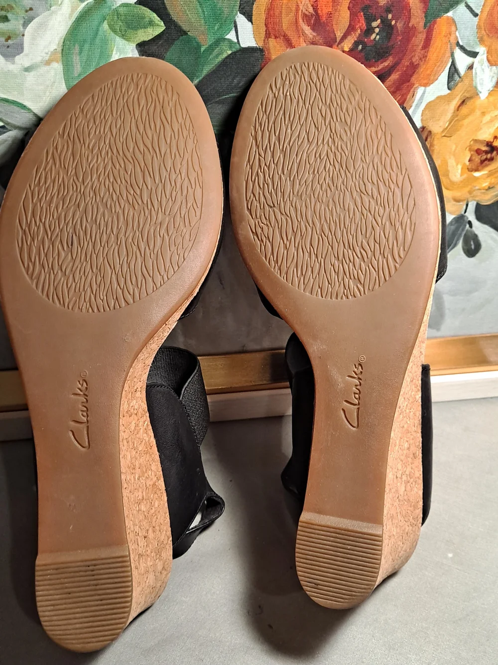 Clarks Black Lafley Lily Wedge Slingback Sandals - Ultimate Comfortable Everyday